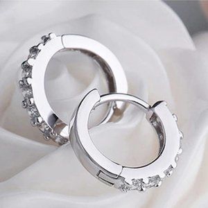 Silver Plated Crystal circle Earring